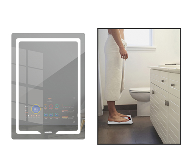 Cân đo mỡ cơ thể trong gương phòng tắm thông minh wifi