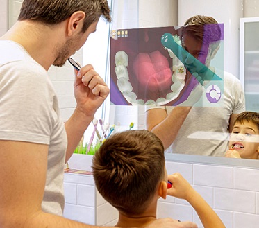Bàn chải đánh răng thông minh hoạt động như thế nào trên gương thông minh?